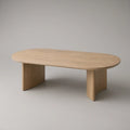 Light Oak Oval Engineered Wood Coffee Table, 47.2 x 23.6 x 15.7 in