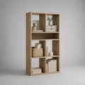 Natural Oak 7-Cubby Storage Organizer, 31.5 x 11.8 x 70.9 in