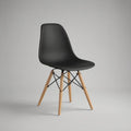 Black and Natural Curved Shell Dining Chair, 20.5 x 20.5 x 32 in