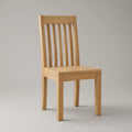 Solid Oak Slat-Back Dining Chair, Natural Oak Finish, 18 x 21 x 39 in