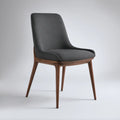 Dark Gray Upholstered Dining Chair with Solid Walnut Wood Frame, 20.5 x 22.5 x 32.5 in