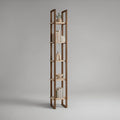 5-Tier Engineered Wood Bookcase, Walnut and Natural Finish, 20 x 14 x 78 in