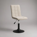 Height-Adjustable Swivel Chair with Cream Upholstery, Black Base and Silver Column, 46 x 51 x 85-105 cm